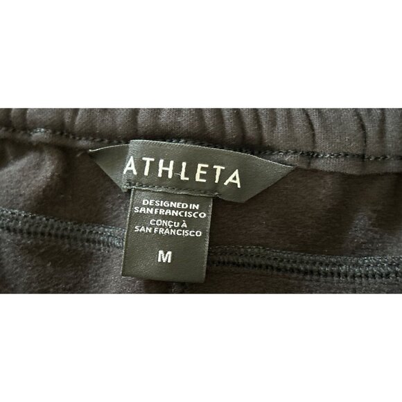 ATHLETA Black Wide Leg Pants Athletic Joggers Pockets Black Size Med - Picture 4 of 9